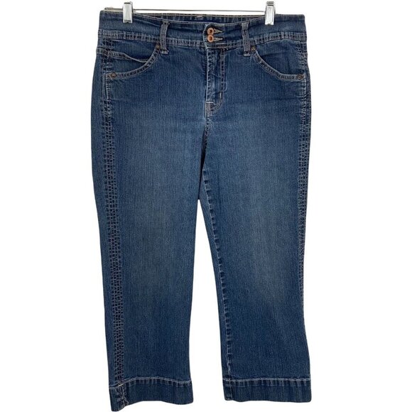 Bandolinoblu Capris Denim Womens Size 8 Dark Wash stretch - Picture 1 of 8